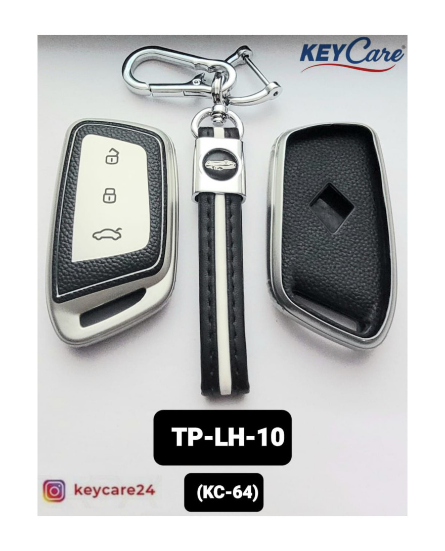Keycare Premium Leather Pattern 3 Button flip Key TPU Cover TP LH 10